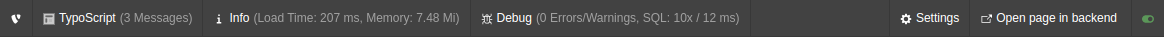 The admin panel bar