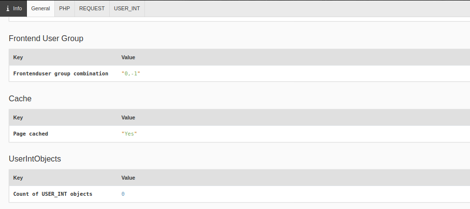 The General tab of the Info section of the Admin Panel