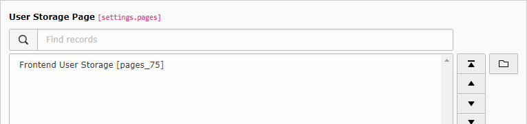 A screenshot showing FlexForm Field with key `settings.pages`