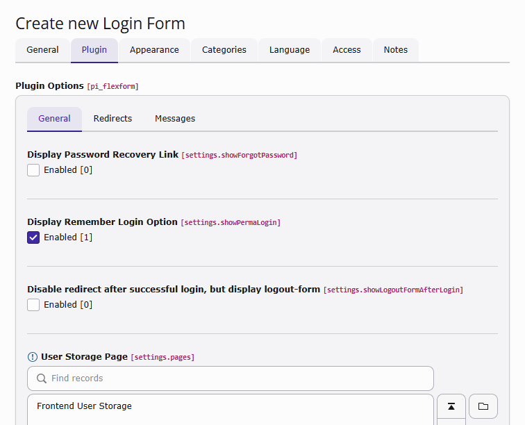 A screenshot showing the "General" tab of the plugin settings