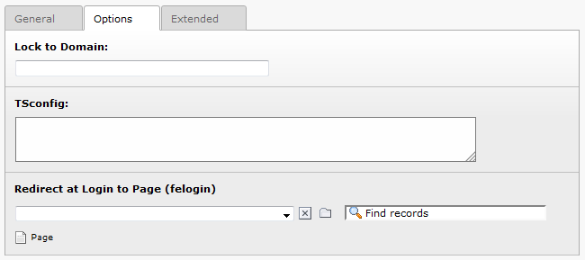 The user group form