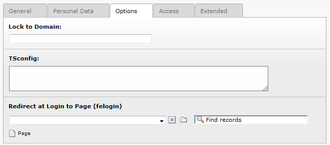 The user group form