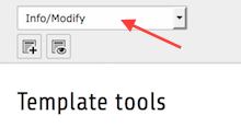 Location of the dropdown in the Template module