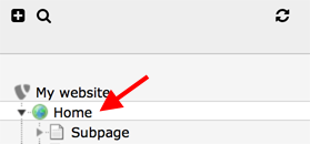 Location of the Root Page in the page tree