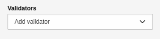 In the Inspector - adding validators.