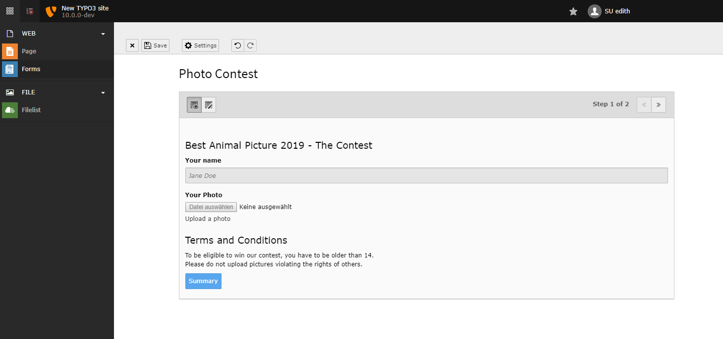 Preview the form