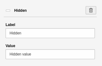 Settings for the 'Hidden' element.