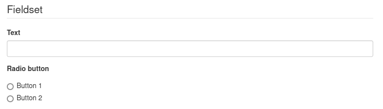 Element 'Fieldset' - preview in the frontend.
