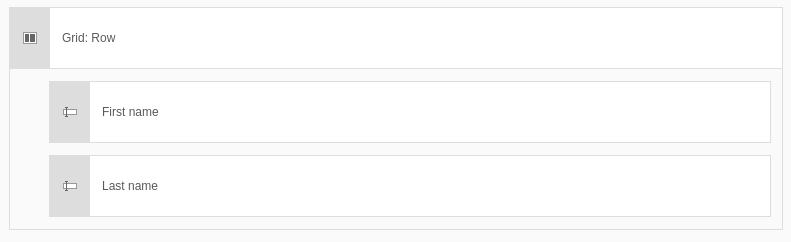 Element 'Grid' - preview in the backend.