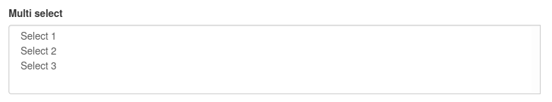 Element 'Multi select' - preview in the frontend.