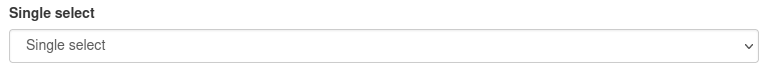 Element 'Single select' - preview in the frontend.