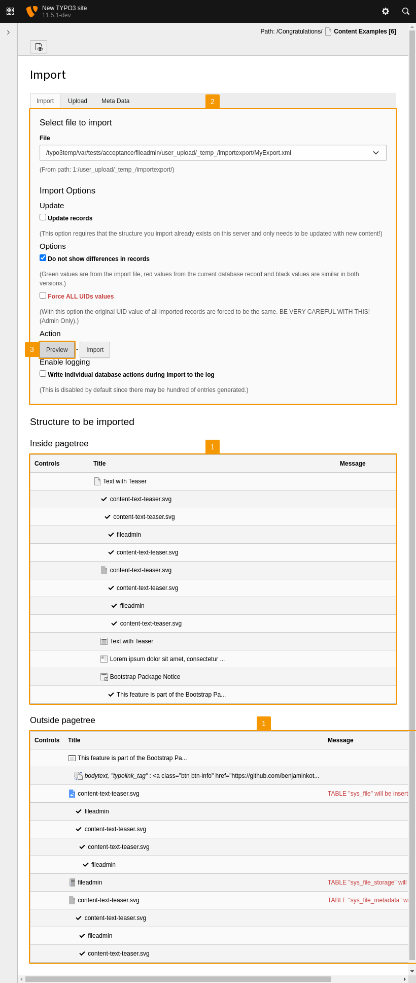 Check and perform the import