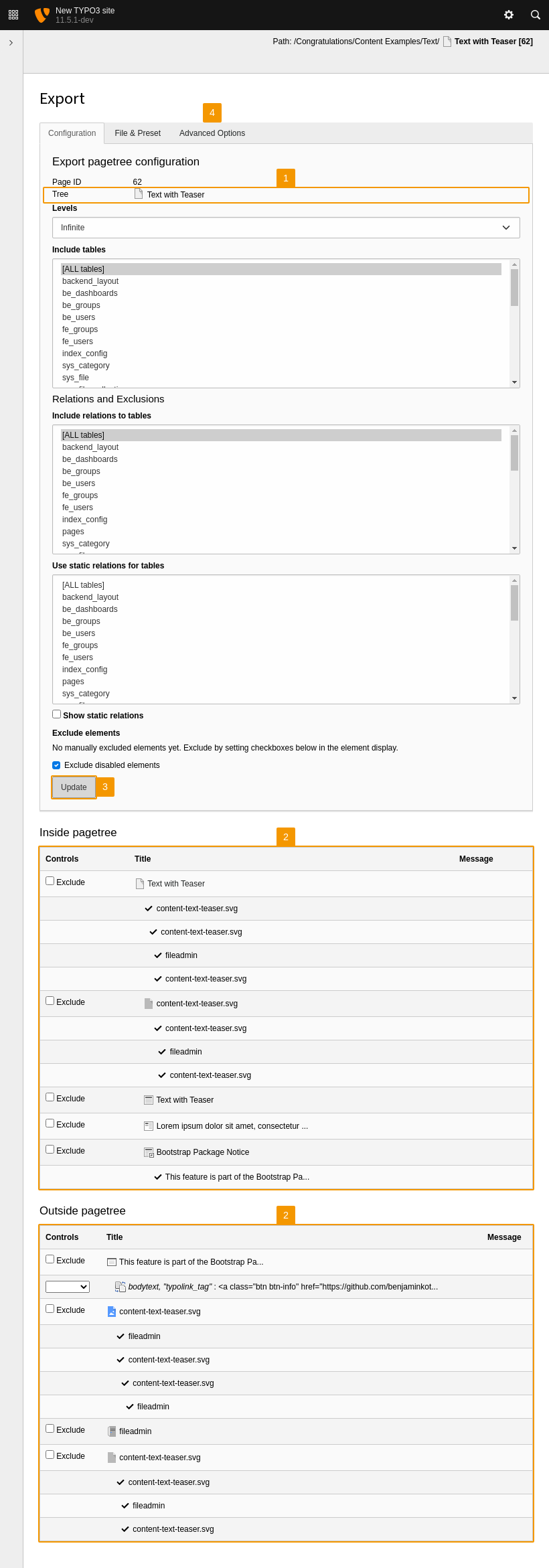 Check the exported data