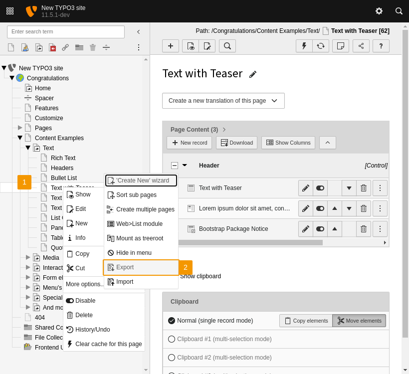 Select "More options... > Export"
