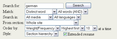 Advanced search options