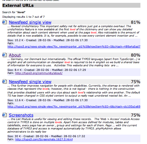 Grouped search results