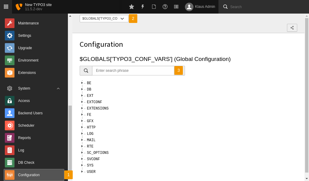 Overview of the configuration backend module