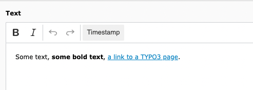 The custom timestamp plugin in the editor