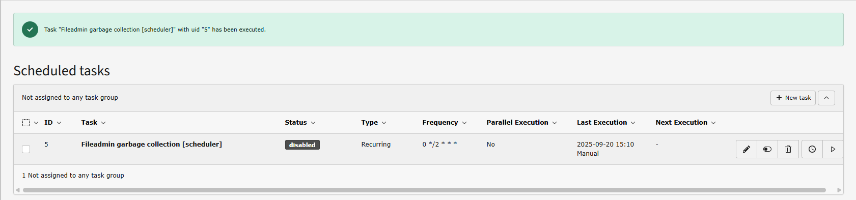 Scheduler main screen