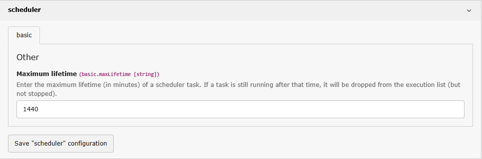 Extension configuration