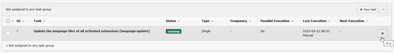 Stopping a task