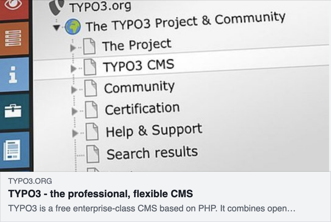 Facebook preview with image