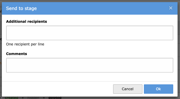 Send to stage message