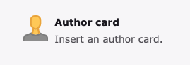Screenshot of the Author Card content element icon