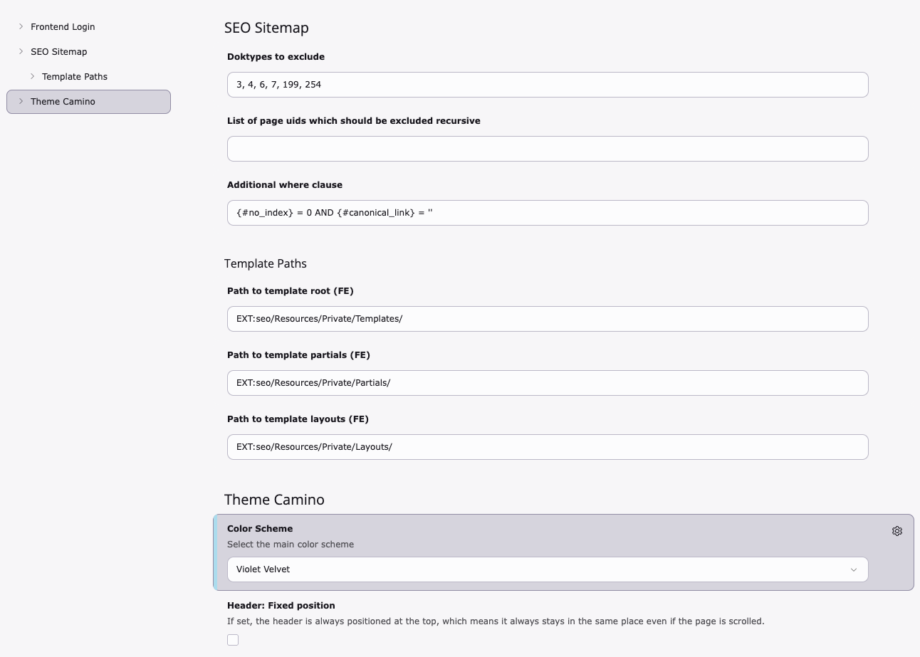 Screenshot of the theme selection drop-down