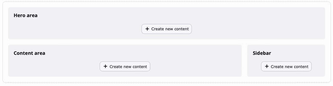 Screenshot of a page with "Camino: Content page (with sidebar)" backend layout viewed from the "Content > Layout" module