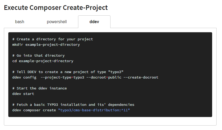 Tabs, example output