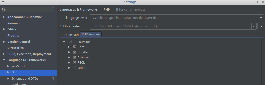 Setup PhpStorm PHP settings