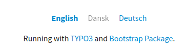 Text-based language menu