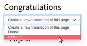 Create a new translation of the page
