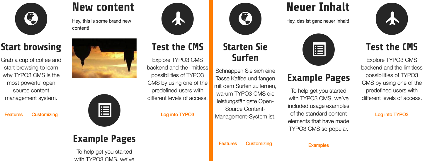 English and German translation with overlays