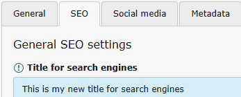 TYPO3 page properties provide a field to modify the Title for search engines.