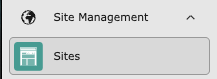 TYPO3 sidebar menu displays the Site Management Section with the site module underneath it.
