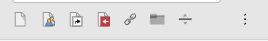 YPO3 pagetree toolbar icons showing options to create a standard page, link to a page, create a shortcut, or hide a page.