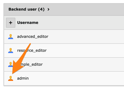 In Web > List view, the different icon for admin users