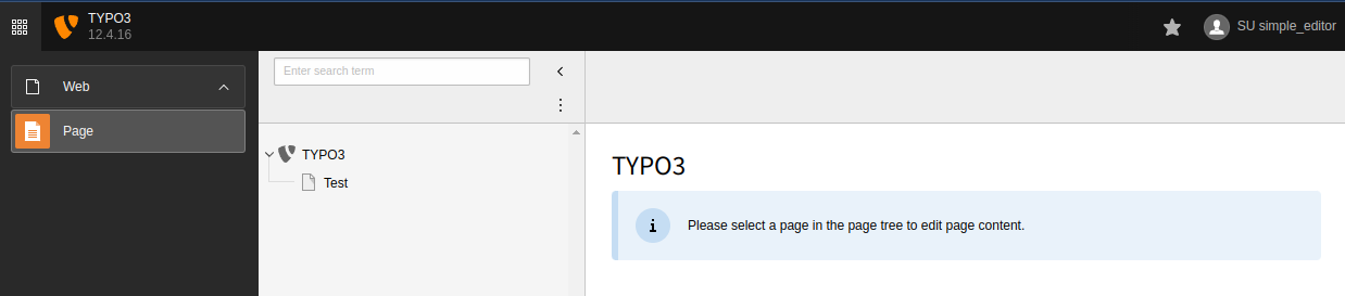 The backend view for the "simple\_editor"