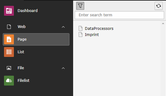 Only selected pages are accessible to the user