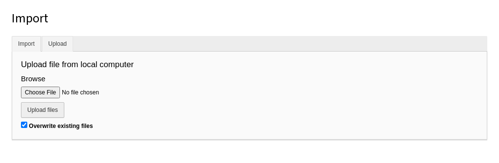 Upload the export data