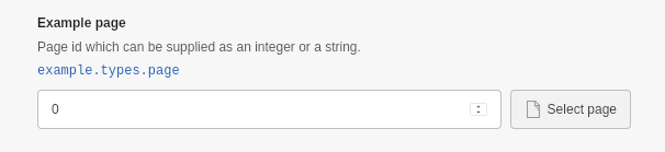 Screenshot of a site setting field of type page