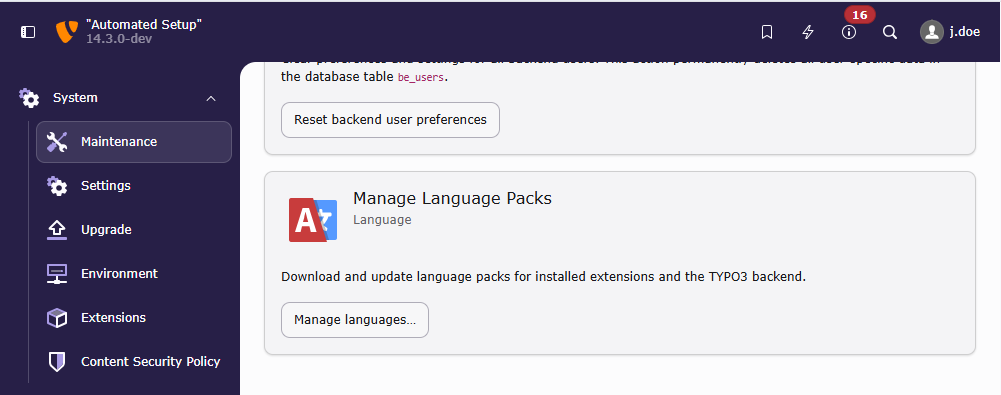 Manage language packs