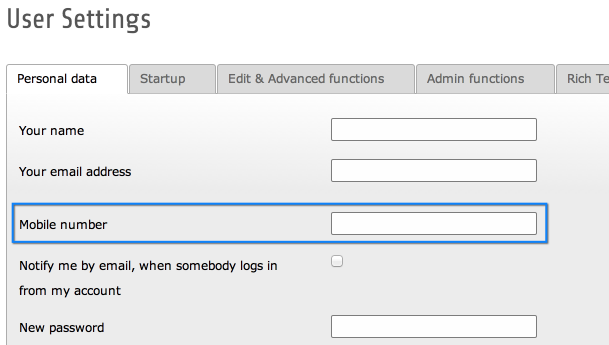 Extending the User Settings configuration