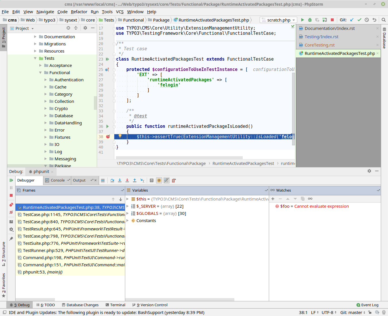 Phpstorm with active debug session