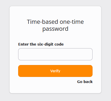 TYPO3 Login Screen for entering MFA code (TOTP)