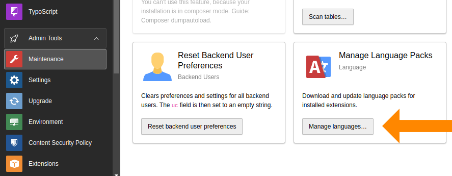 Manage language packs