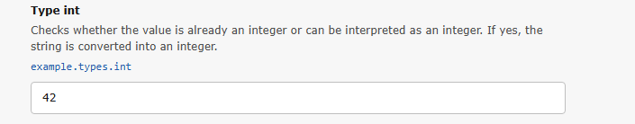Screenshot of a site setting field of type int