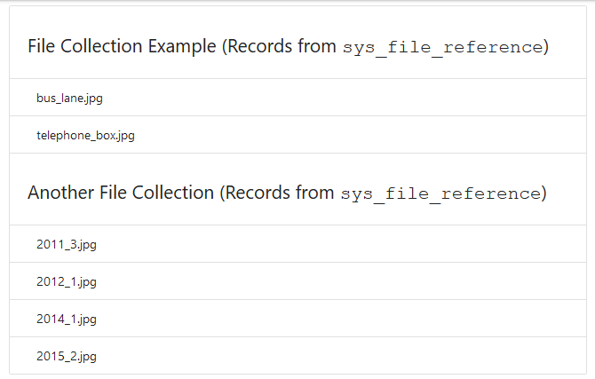 Collections plugin output